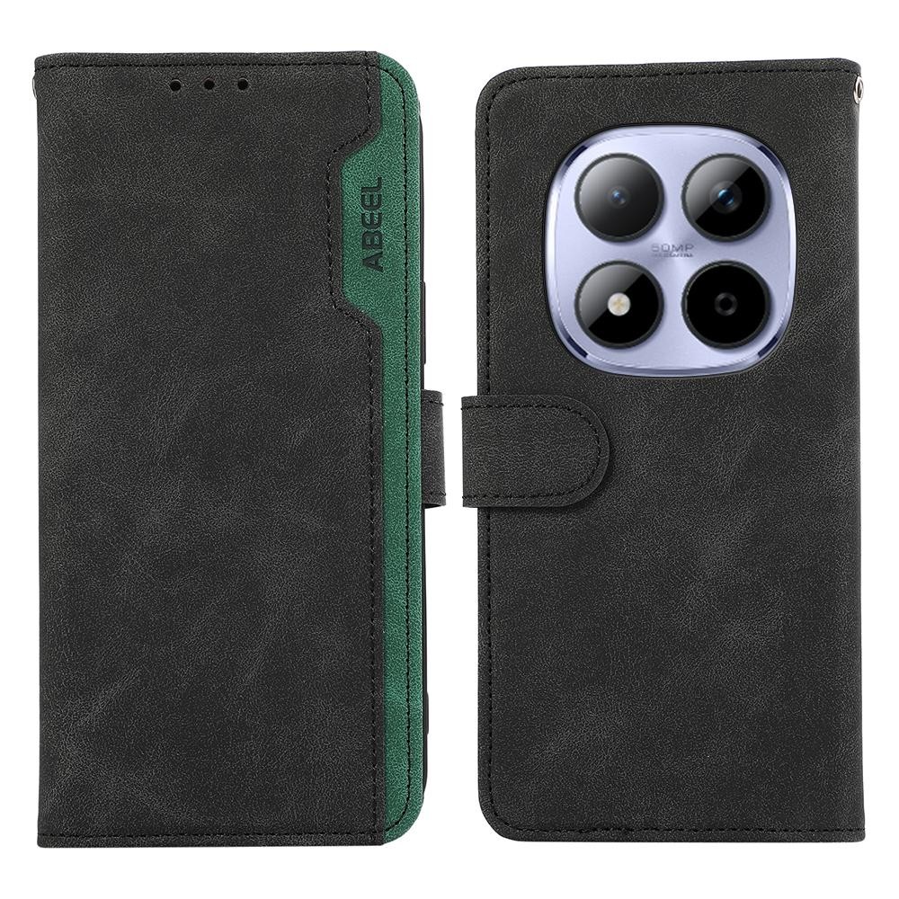 Abeel Xiaomi Redmi Note 15 Pro+ 5G Color Block Magnetic RFID Leather Black-Green-Θήκη Βιβλίο