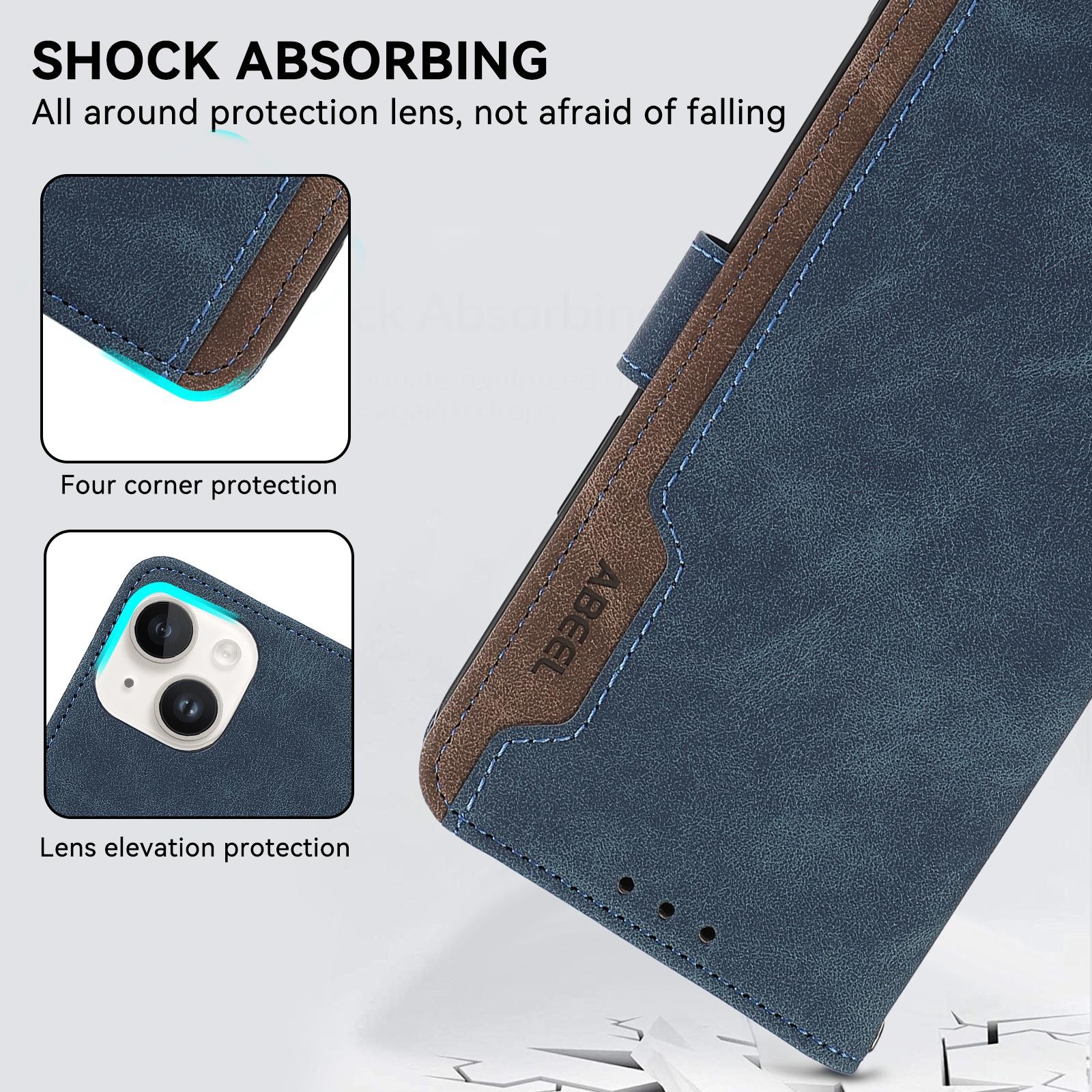 Abeel Xiaomi Redmi Note 15 Pro+ 5G Color Block Magnetic RFID Leather Blue Brown-Θήκη Βιβλίο