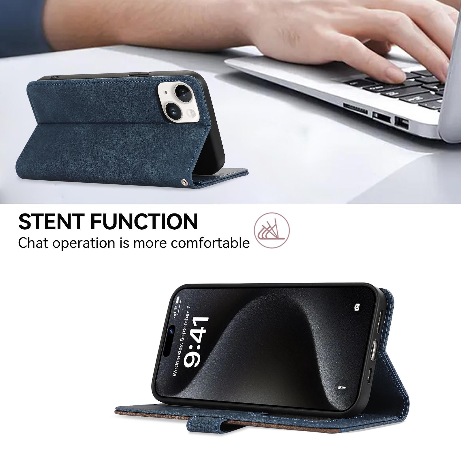Abeel Xiaomi Redmi Note 15 Pro+ 5G Color Block Magnetic RFID Leather Blue Brown-Θήκη Βιβλίο