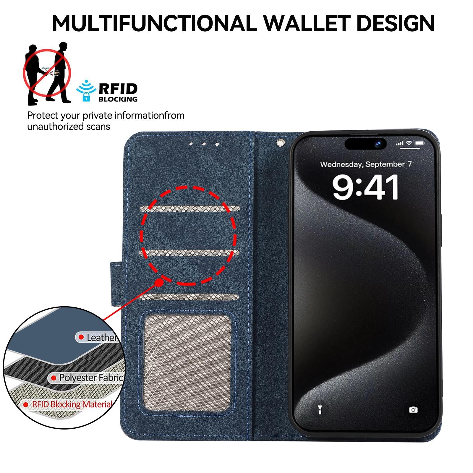 Abeel Xiaomi Redmi Note 15 Pro+ 5G Color Block Magnetic RFID Leather Blue Brown-Θήκη Βιβλίο