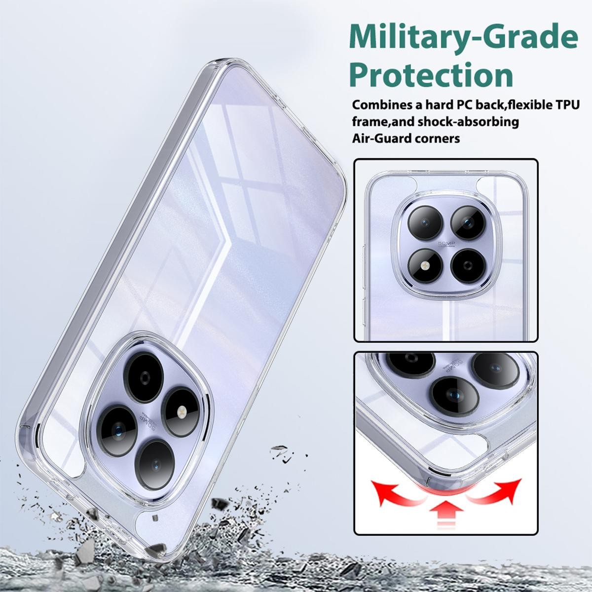 Xiaomi Redmi Note 15 Pro 5G Scratchproof Acrylic TPU -Θήκη Σιλικόνης Διάφανη