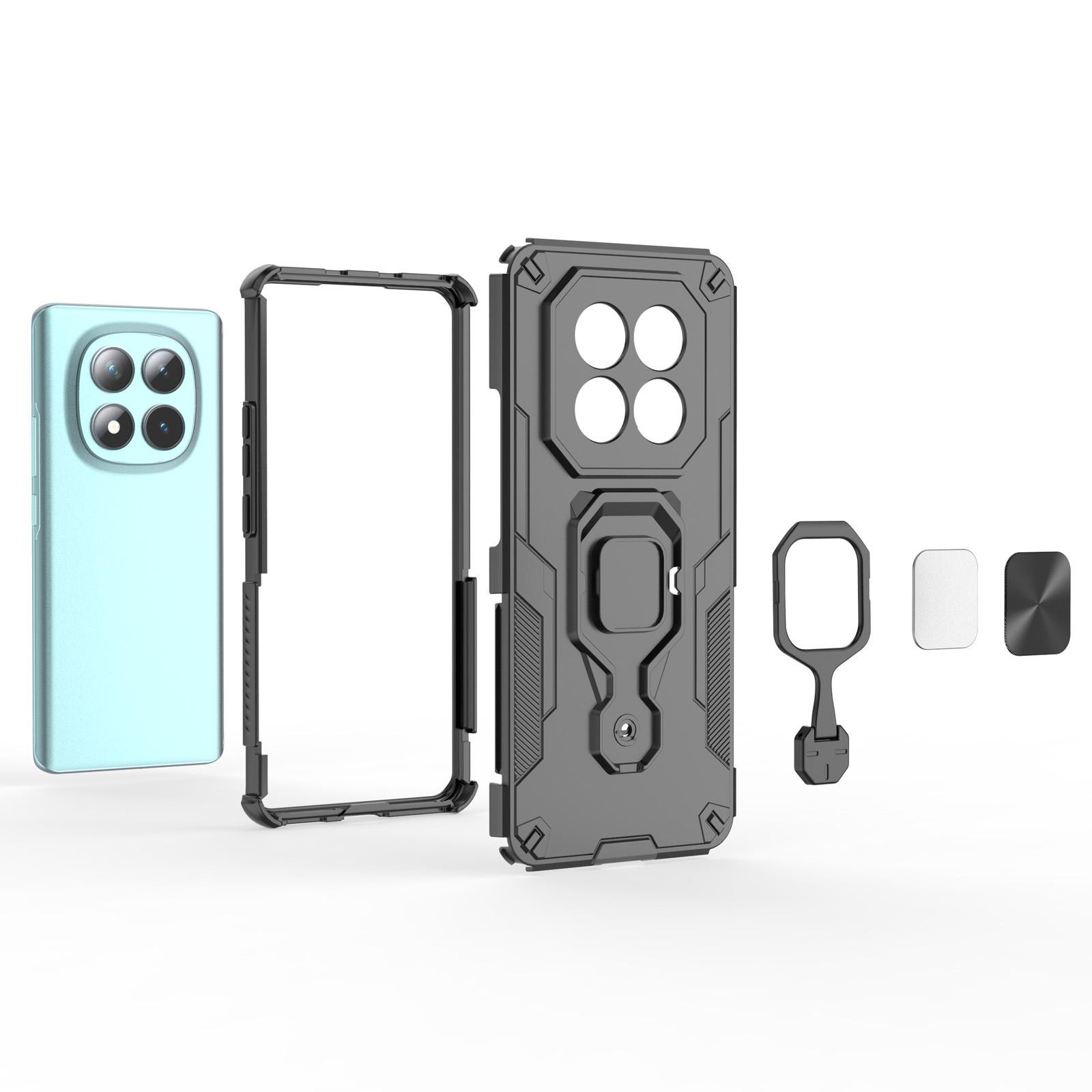 Xiaomi Redmi Note 15 5G / 4G Metal Kickstand TPU Hybrid PC Black-Θήκη Σκληρή