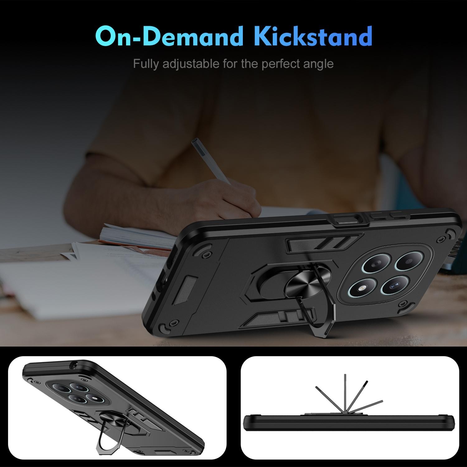 Xiaomi Redmi Note 15 5G / 4G/ Poco M8 5G Shockproof Metal Ring Holder Black-Θήκη Σκληρή
