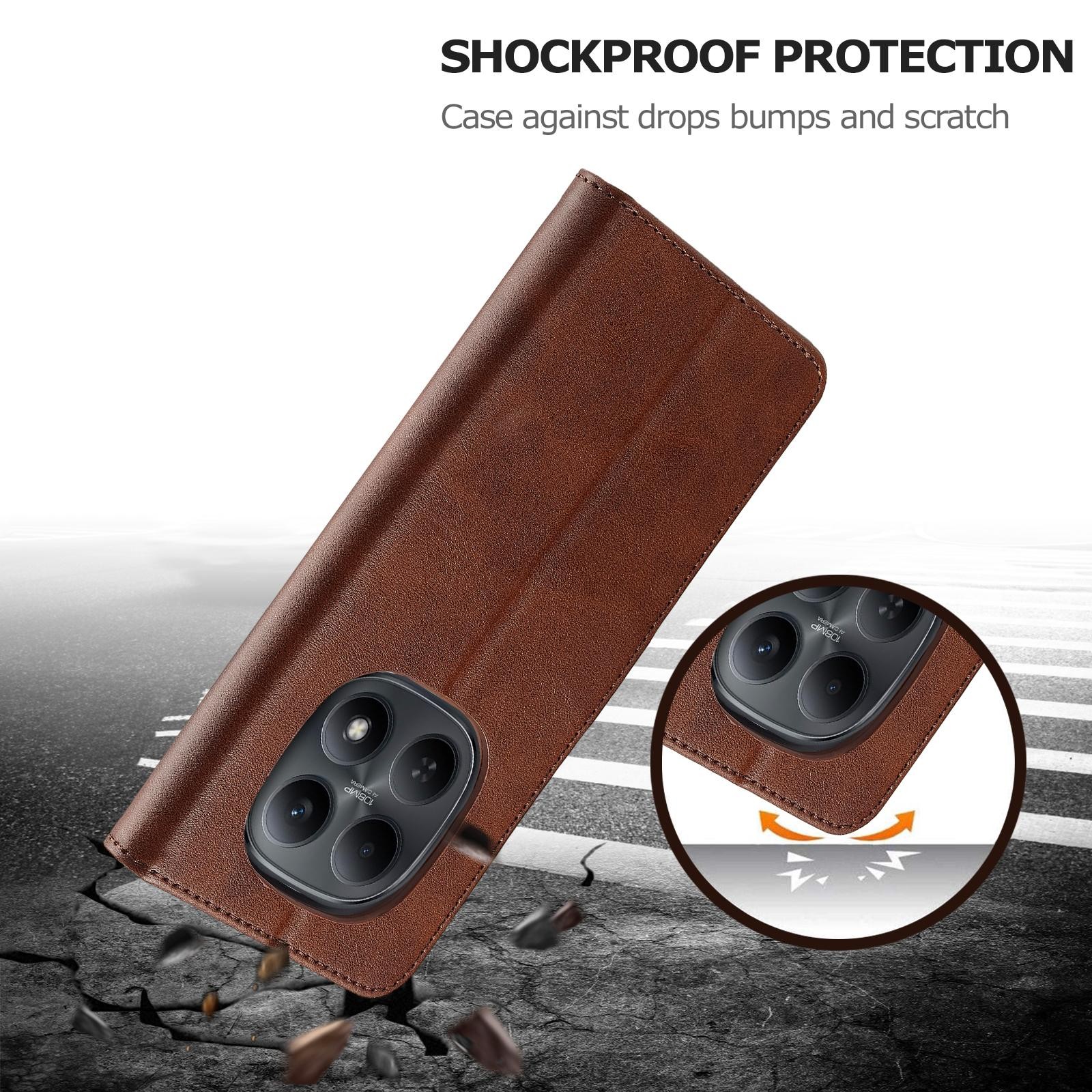 Lc.Imeeke Xiaomi Redmi Note 15 Pro 4G Calf Texture Leather Coffee-Θήκη Βιβλίο