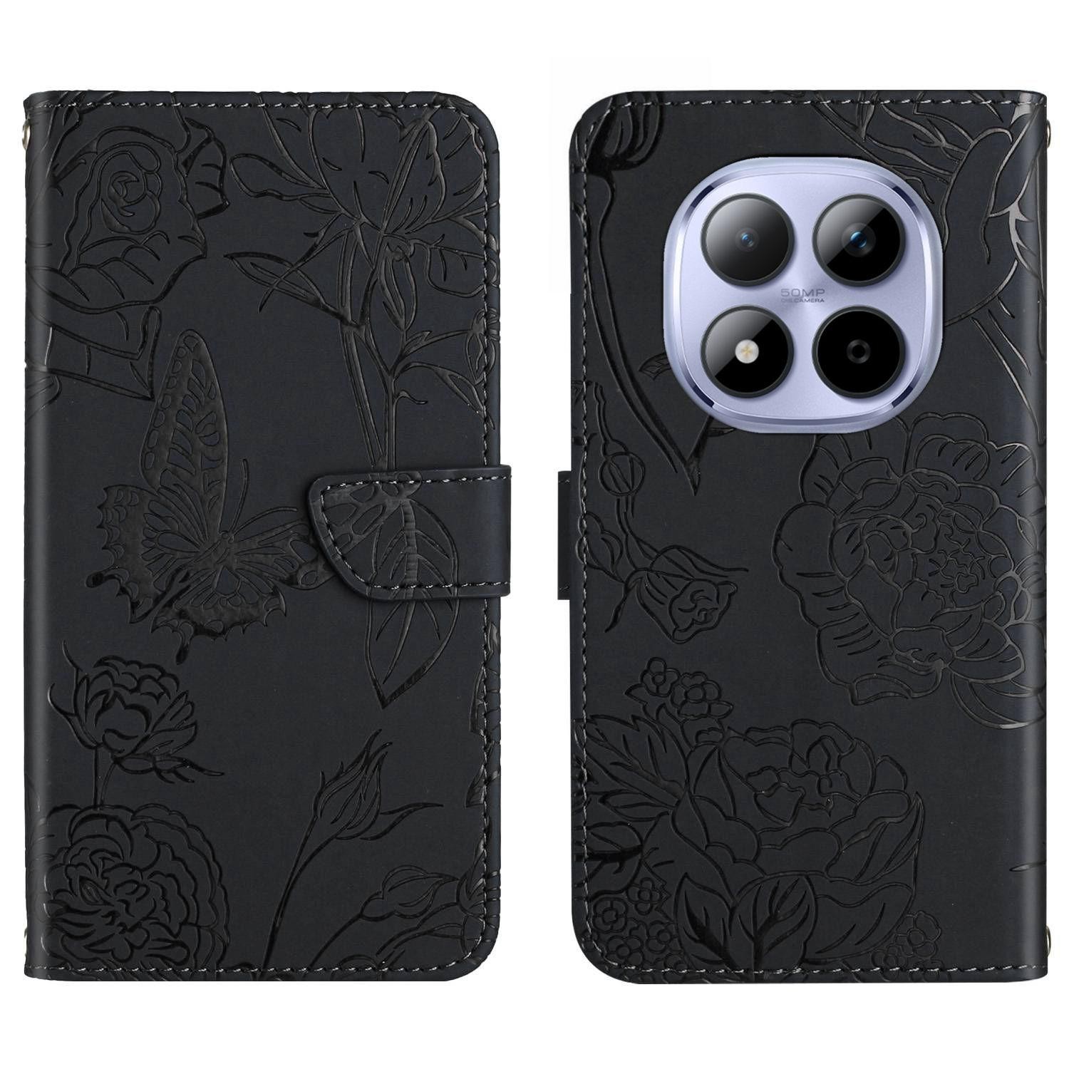 Xiaomi Redmi Note 15 Pro+ 5G Skin Feel Butterfly Embossed Flip Leather Black-Θήκη Βιβλίο