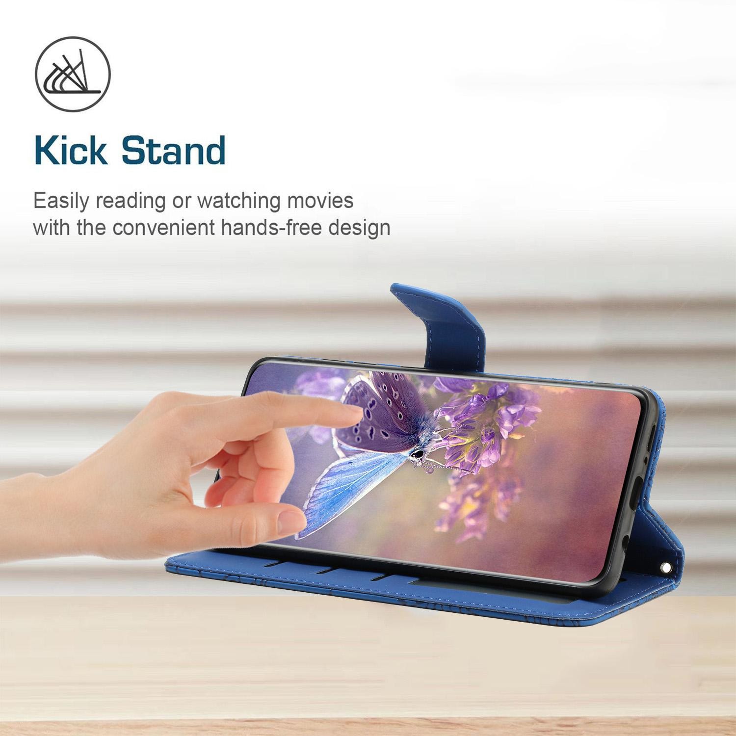 Xiaomi Redmi Note 15 Pro 5G Skin Feel Butterfly Embossed Flip Leather Blue-Θήκη Βιβλίο