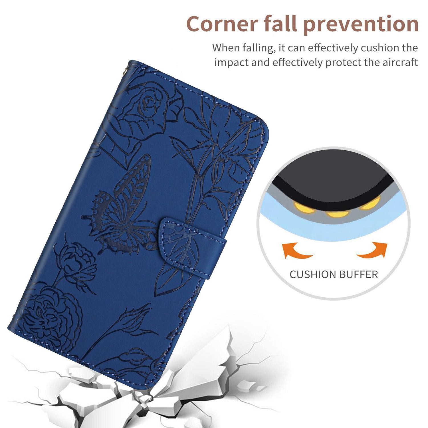 Xiaomi Redmi Note 15 Pro 5G Skin Feel Butterfly Embossed Flip Leather Blue-Θήκη Βιβλίο