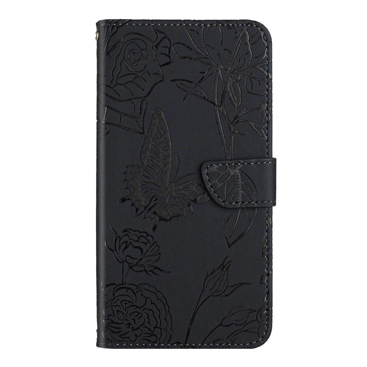 Xiaomi Redmi Note 15 Pro 5G Skin Feel Butterfly Embossed Flip Leather Black-Θήκη Βιβλίο