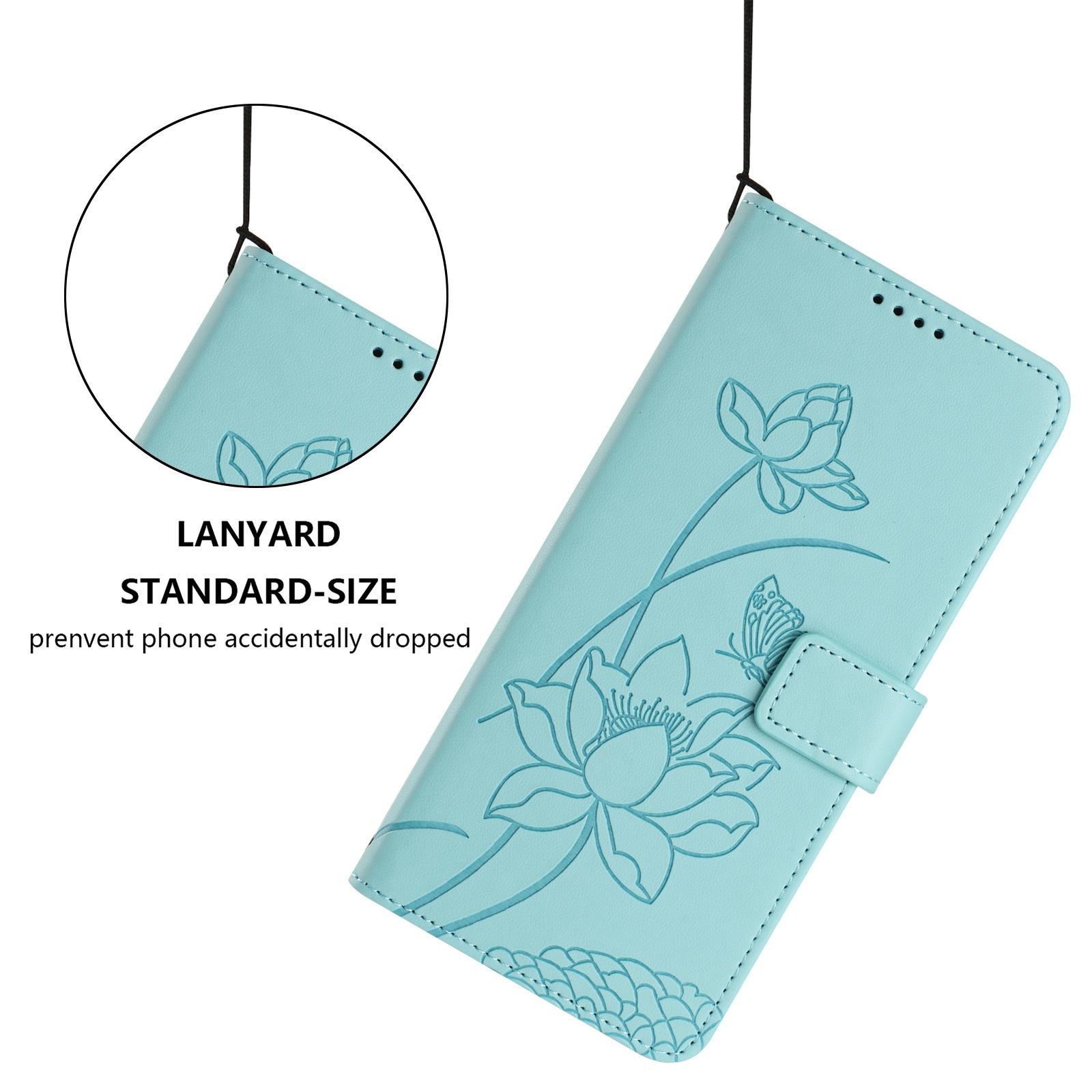 Xiaomi Redmi Note 15 Pro+ Global 5G Lotus Embossed Leather with Lanyard Green-Θήκη Βιβλίο