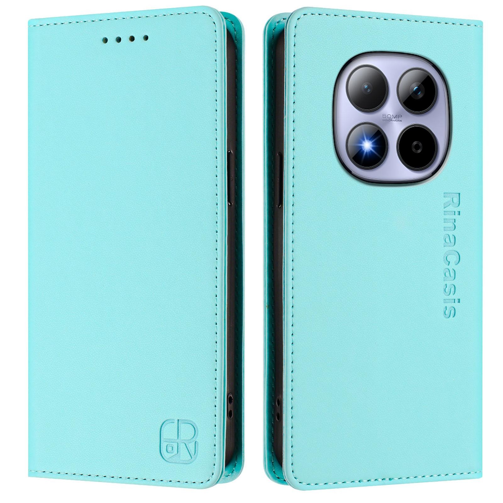 Xiaomi Redmi Note 15 Pro 5G RC01 Dual-Folded Magnetic Suction RFID Leather Mint Green-Θήκη Βιβλίο