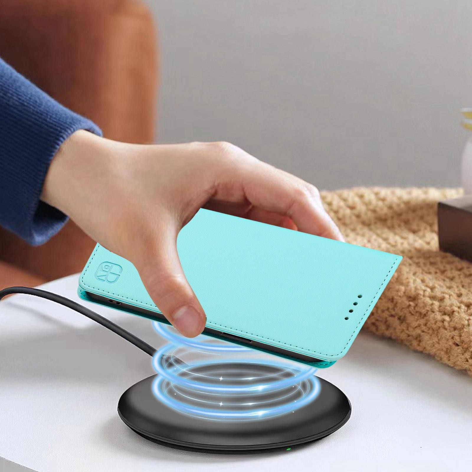 Xiaomi Redmi Note 15 Pro 5G RC01 Dual-Folded Magnetic Suction RFID Leather Mint Green-Θήκη Βιβλίο