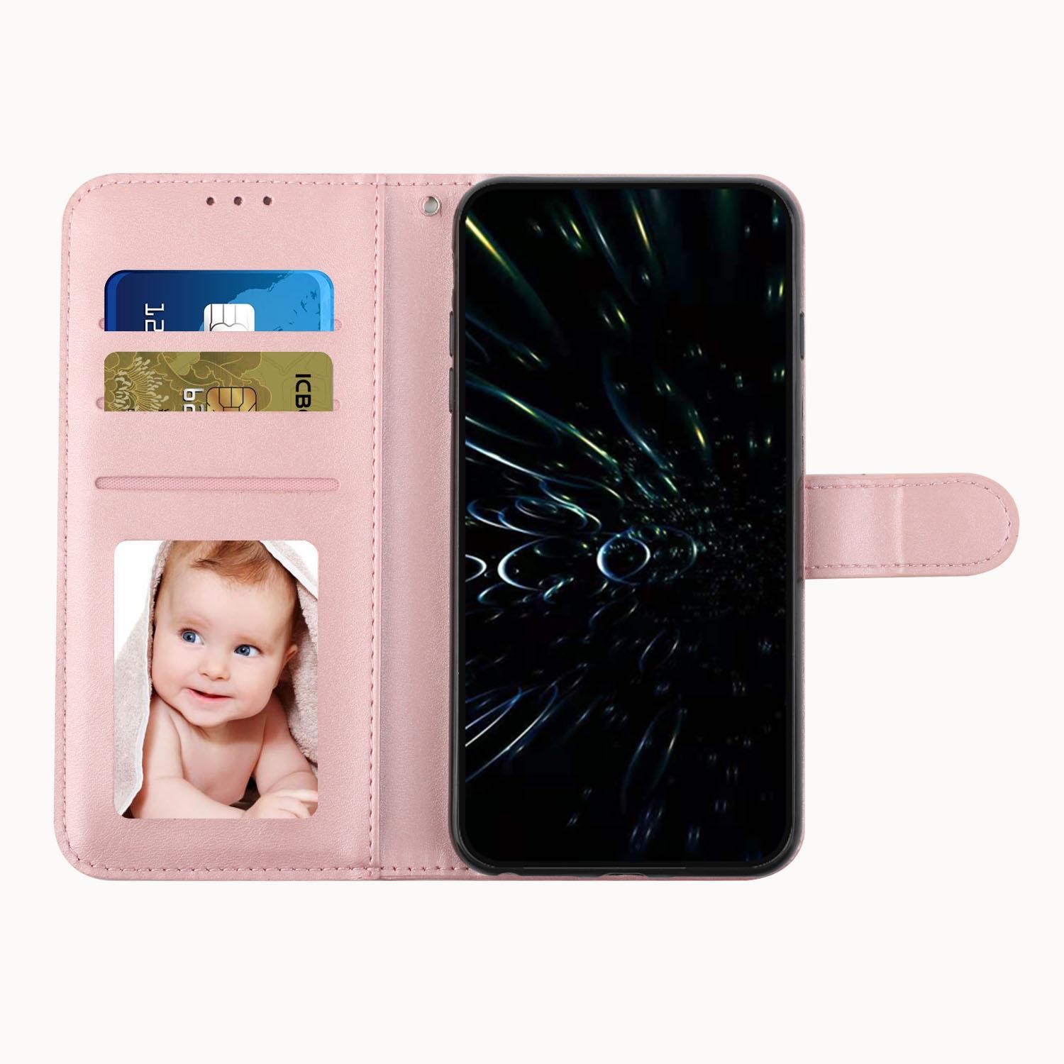 Xiaomi Redmi Note 15 Pro 5G Stitching Calf Texture Buckle Leather Rose Gold-Θήκη Βιβλίο