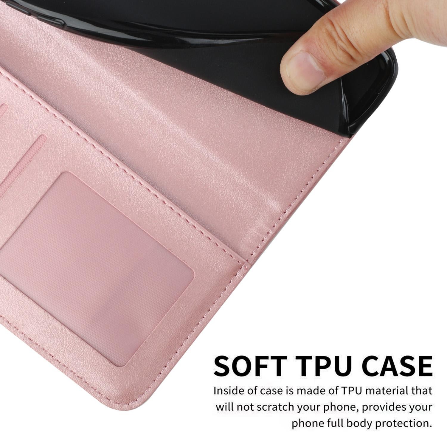 Xiaomi Redmi Note 15 Pro 5G Stitching Calf Texture Buckle Leather Rose Gold-Θήκη Βιβλίο