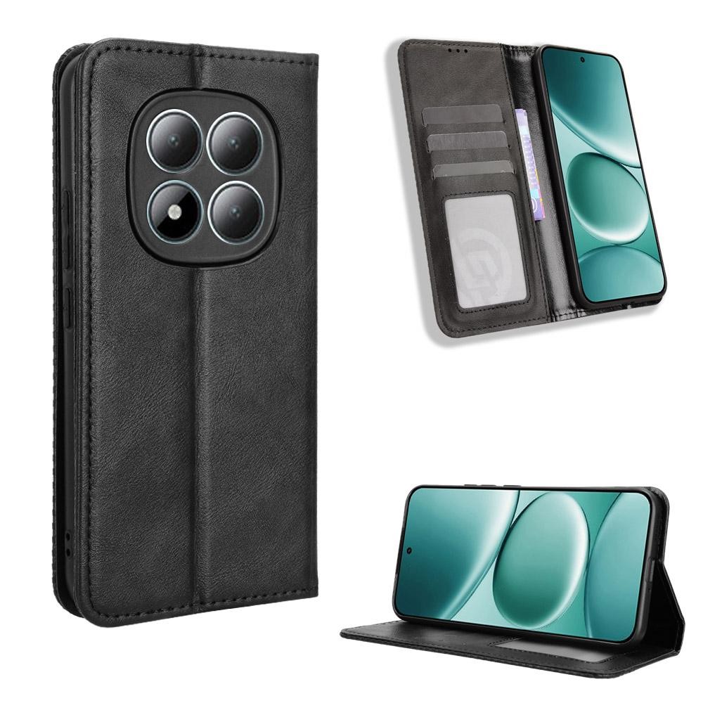 Xiaomi Redmi Note 15 Pro 4G Magnetic Buckle Retro Texture Leather Black-Θήκη Βιβλίο