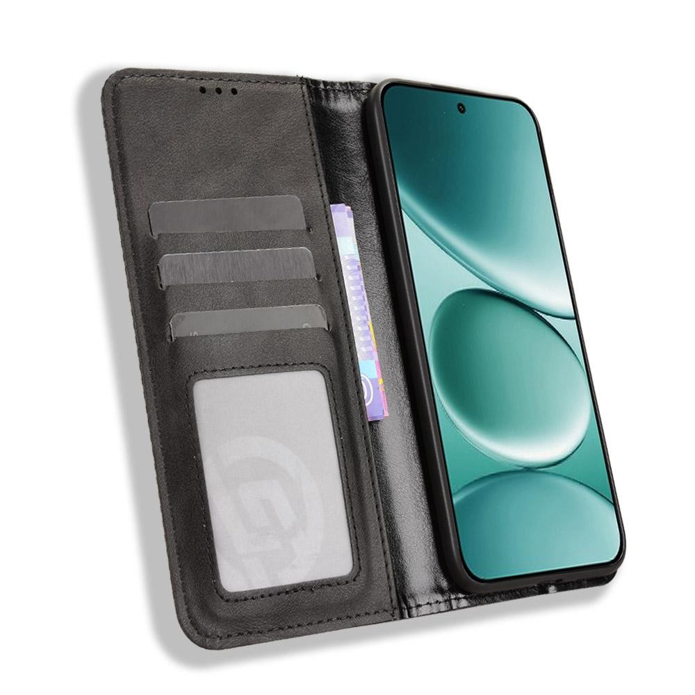 Xiaomi Redmi Note 15 Pro 4G Magnetic Buckle Retro Texture Leather Black-Θήκη Βιβλίο