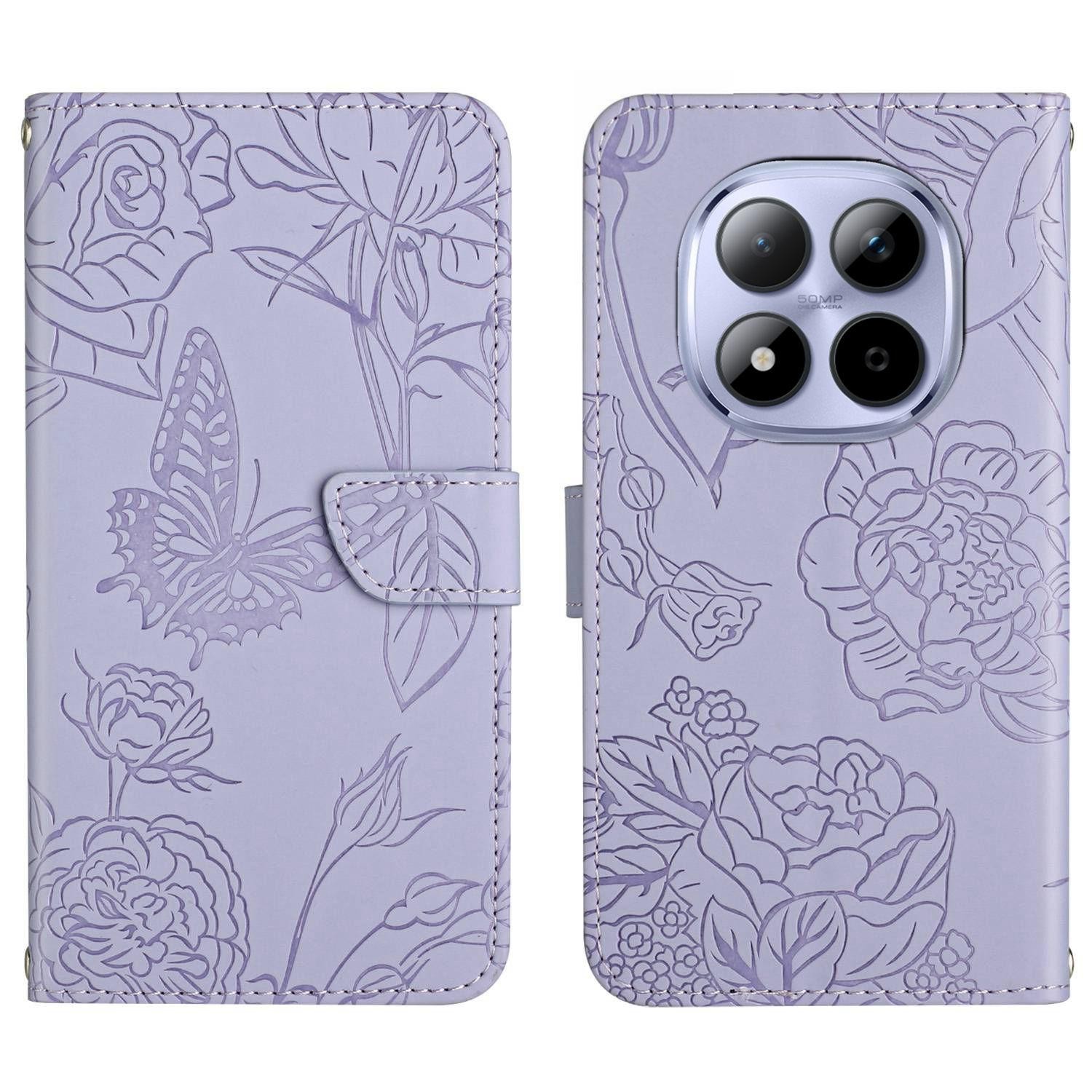 Xiaomi Redmi Note 15 Pro+ 5G Skin Feel Butterfly Embossed Flip Leather Purple-Θήκη Βιβλίο
