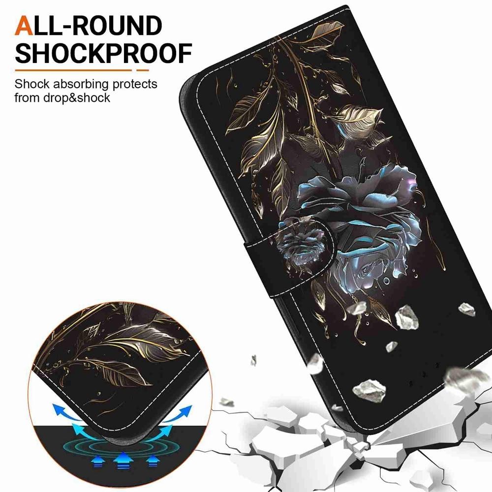 Xiaomi Redmi Note 15 Pro 5G Crystal Texture Colored Leather Drawing Black Rose-Θήκη Βιβλίο