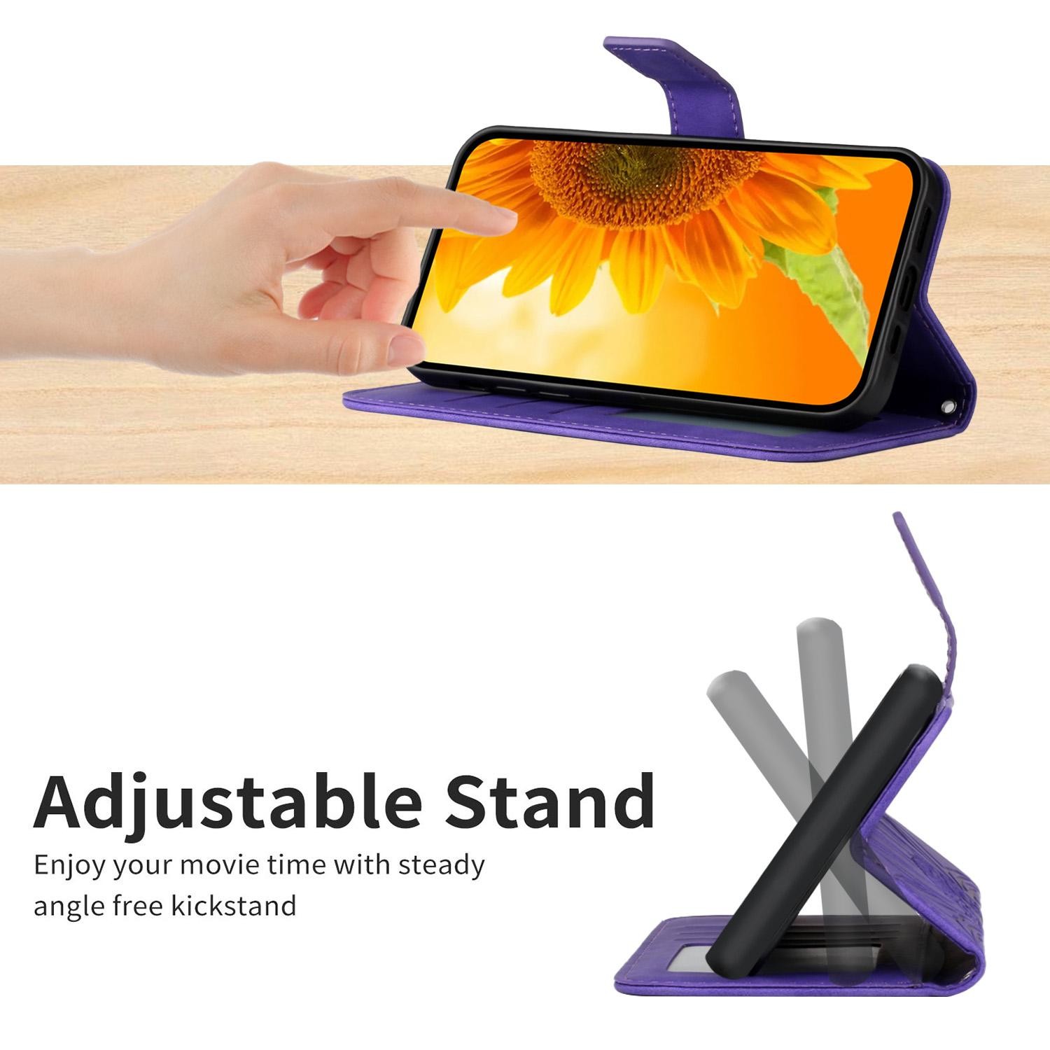 Xiaomi Redmi Note 15 5G/4G/Poco M8 5G Skin Feel Sun Flower Embossed Flip Leather with Lanyard Dark Purple-Θήκη Βιβλίο
