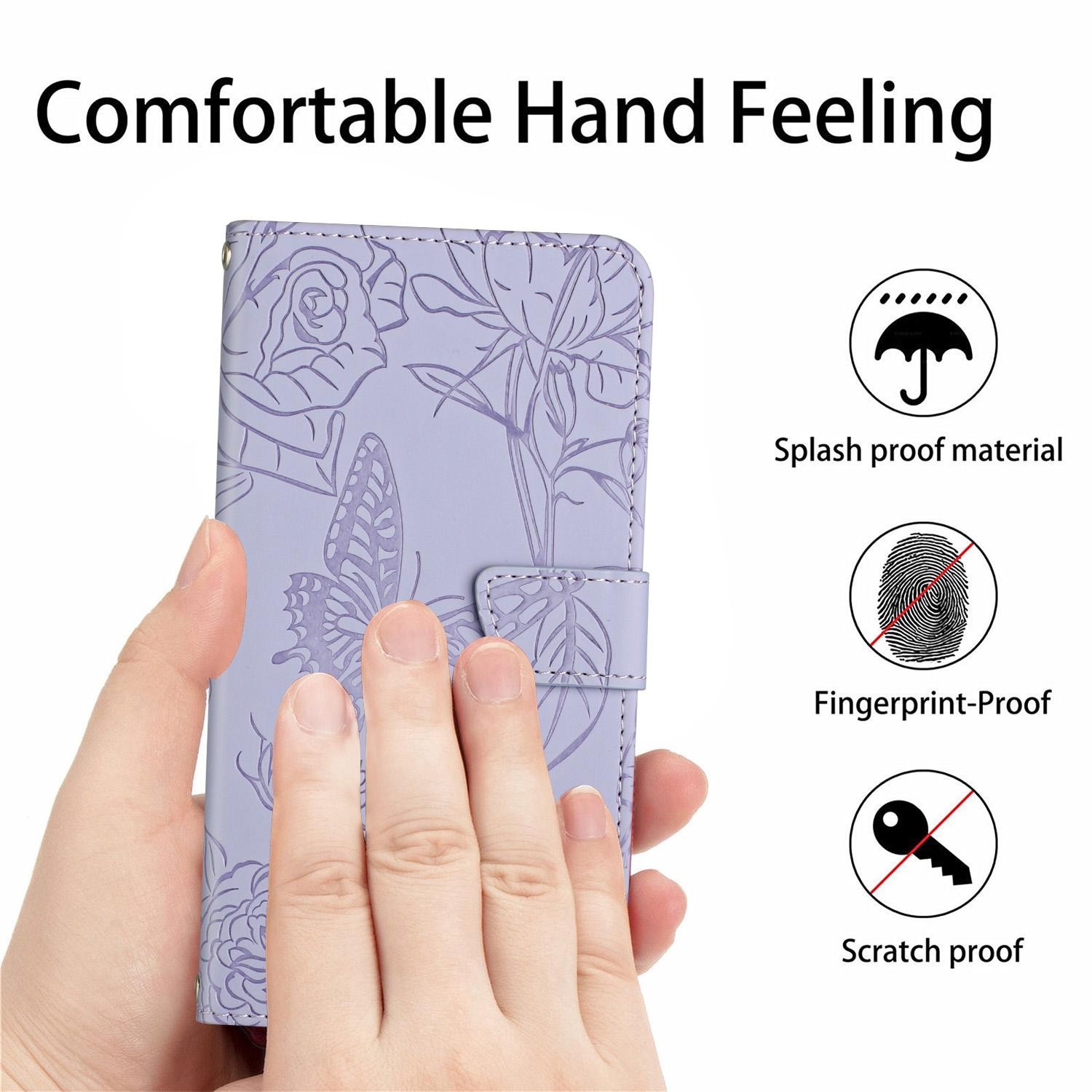 Xiaomi Redmi Note 15 4G/5G/Poco M8 5G Skin Feel Butterfly Embossed Flip Leather Purple-Θήκη Βιβλίο