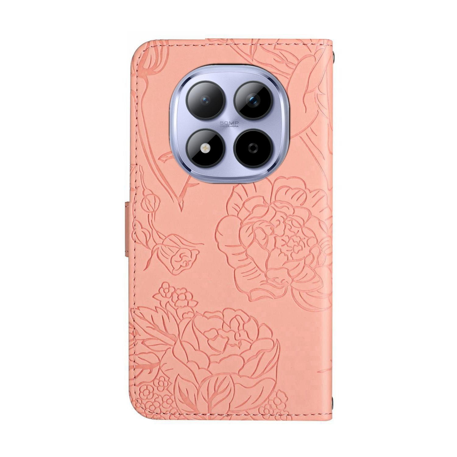 Xiaomi Redmi Note 15 Pro 5G Skin Feel Butterfly Embossed Flip Leather Pink-Θήκη Βιβλίο