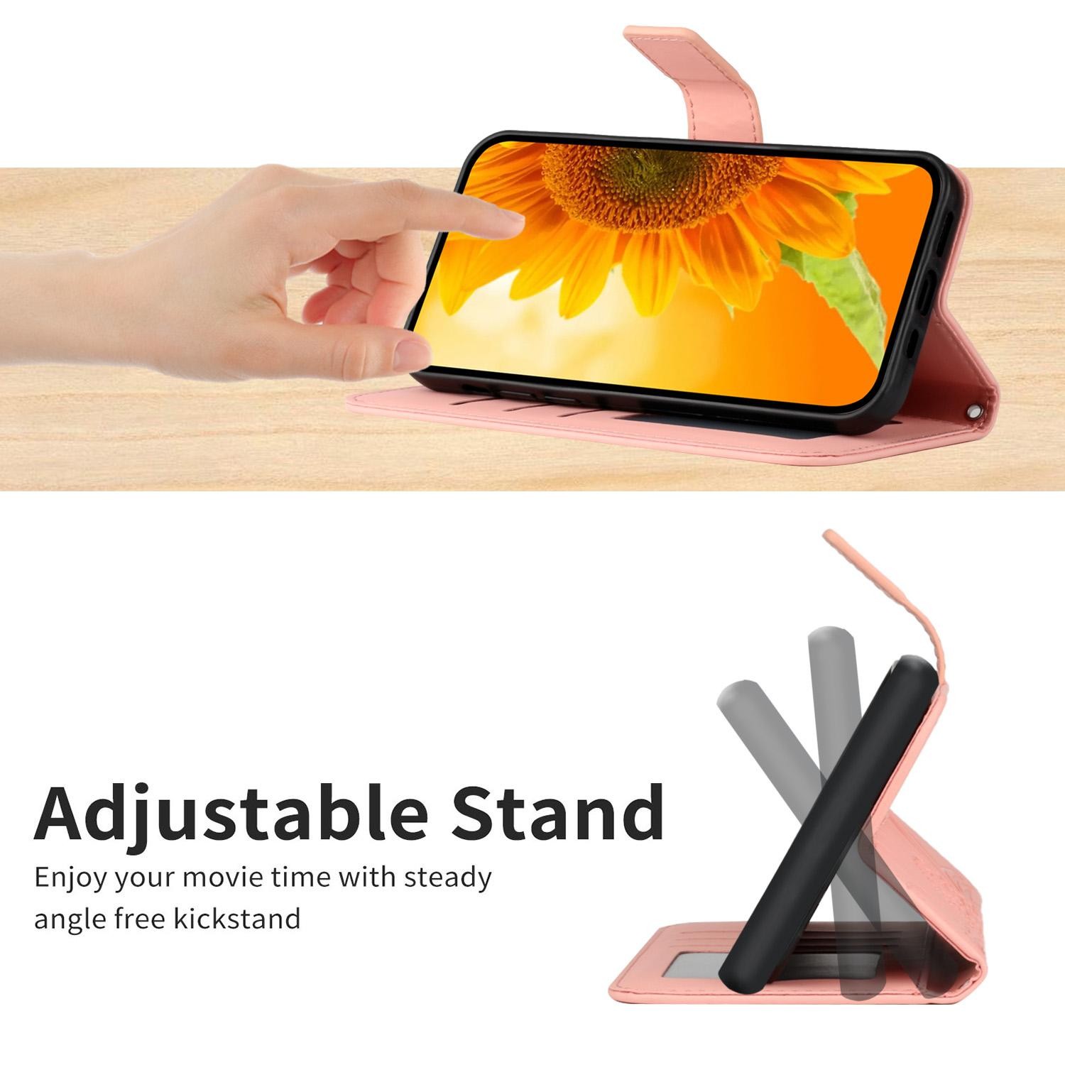 Xiaomi Redmi Note 15 4G/5G/Poco M8 5G Skin Feel Sun Flower Embossed Flip Leather with Lanyard Pink-Θήκη Βιβλίο