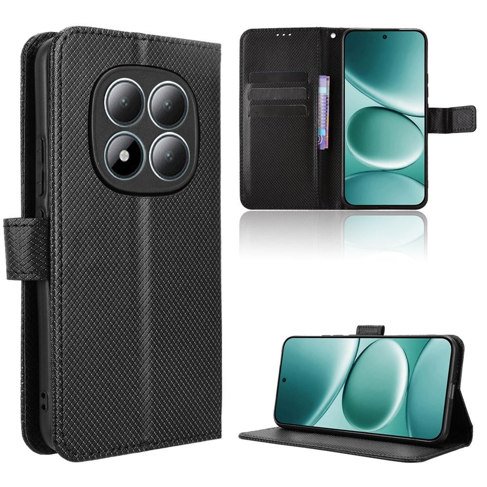 Xiaomi Redmi Note 15 Pro 4G Diamond Texture Leather Black-Θήκη Βιβλίο