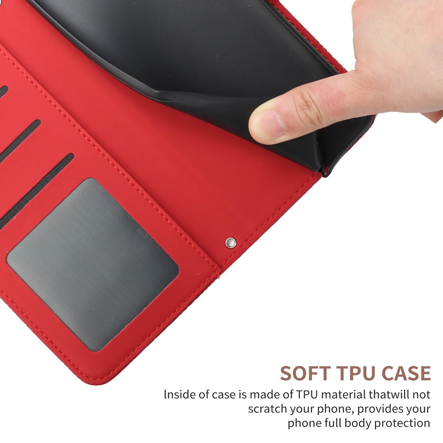 Xiaomi Redmi Note 15 Pro 5G Skin Feel Butterfly Embossed Flip Leather Red-Θήκη Βιβλίο
