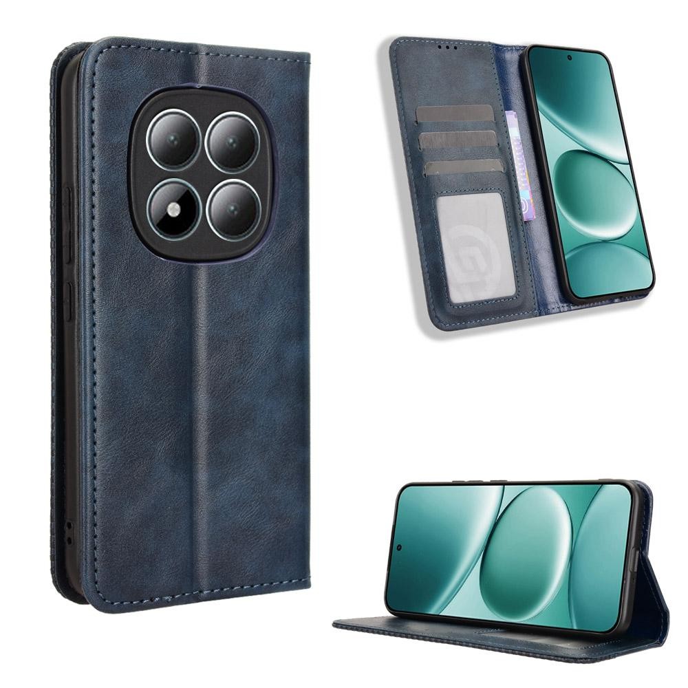Xiaomi Redmi Note 15 Pro+ 5G/Poco M8 Pro 5G Magnetic Buckle Retro Texture Leather Blue-Θήκη Βιβλίο