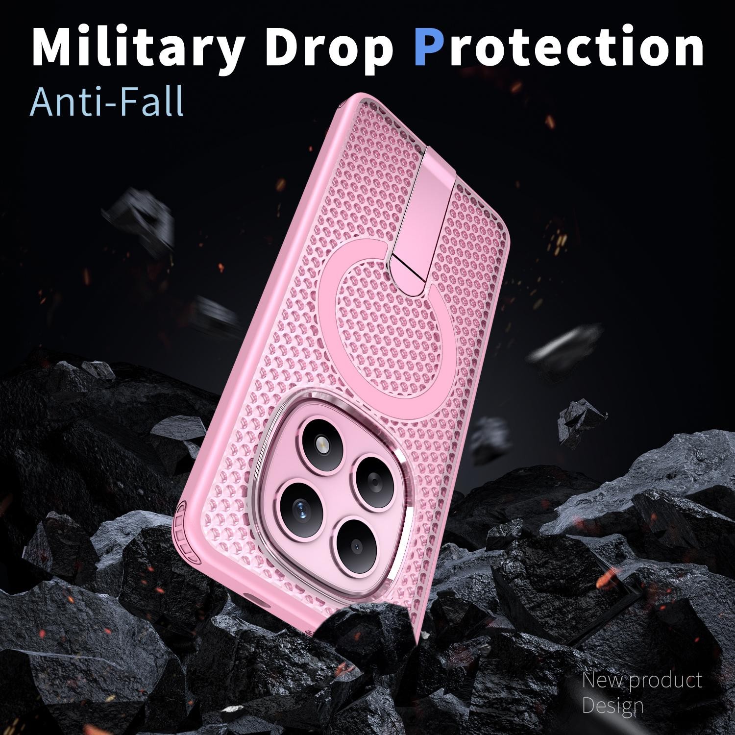 Kalebol Xiaomi Redmi Note 15 4G / 5G Honeycomb Cooling MagSafe Holder Cherry Blossom Pink-Θήκη Σκληρή