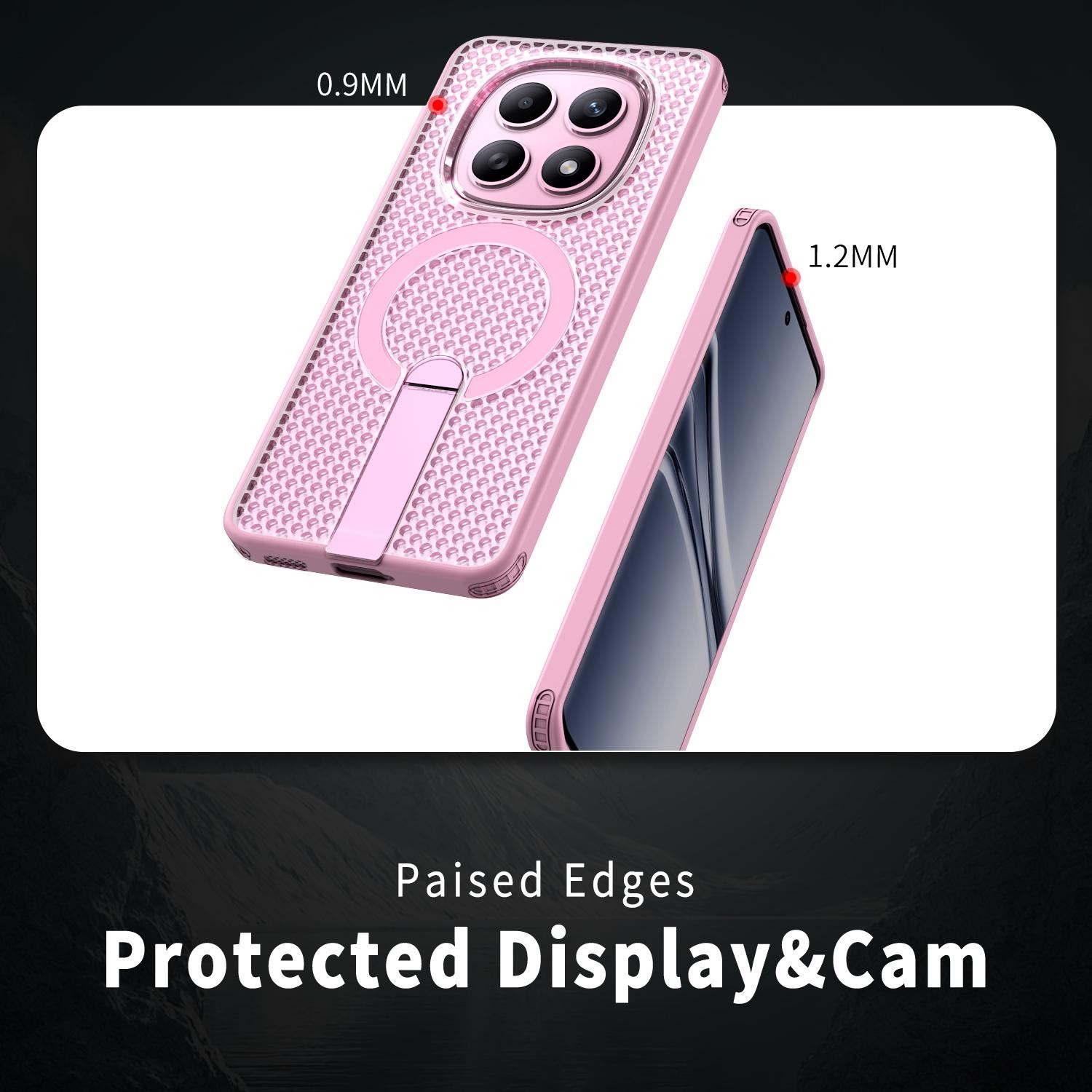 Kalebol Xiaomi Redmi Note 15 4G / 5G Honeycomb Cooling MagSafe Holder Cherry Blossom Pink-Θήκη Σκληρή