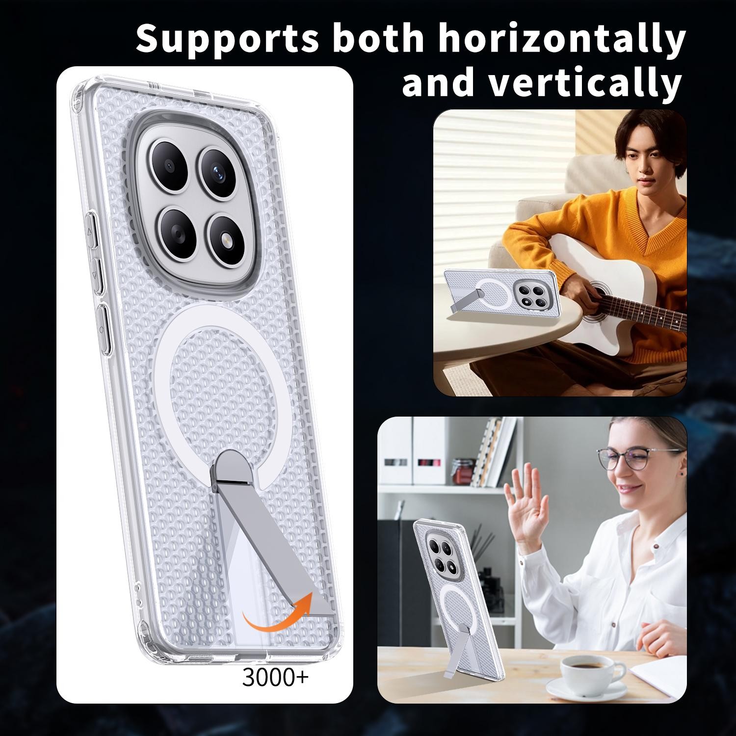 Kalebol Xiaomi Redmi Note 15 4G / 5G Honeycomb Cooling MagSafe Holder-Θήκη Σκληρή Διάφανη