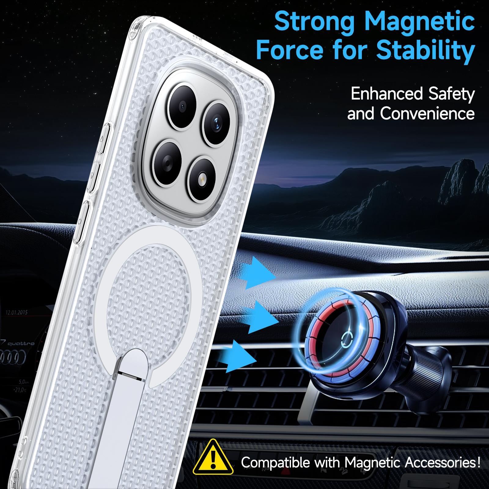 Kalebol Xiaomi Redmi Note 15 4G / 5G Honeycomb Cooling MagSafe Holder-Θήκη Σκληρή Διάφανη
