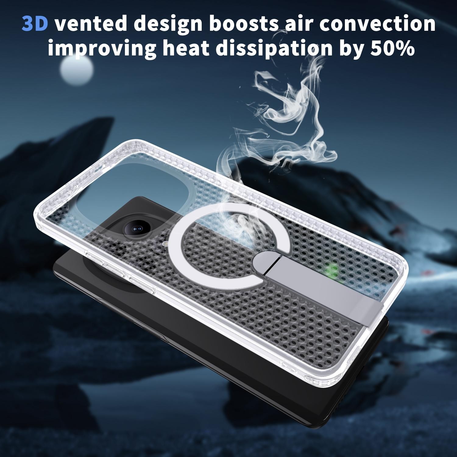 Kalebol Xiaomi Redmi Note 15 4G / 5G Honeycomb Cooling MagSafe Holder-Θήκη Σκληρή Διάφανη