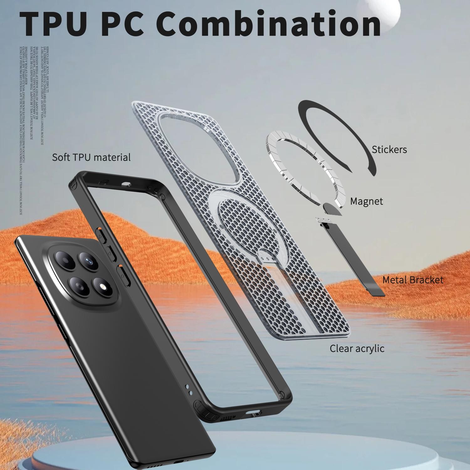 Kalebol Xiaomi Redmi Note 15 4G / 5G Honeycomb Cooling MagSafe Holder Black-Θήκη Σκληρή