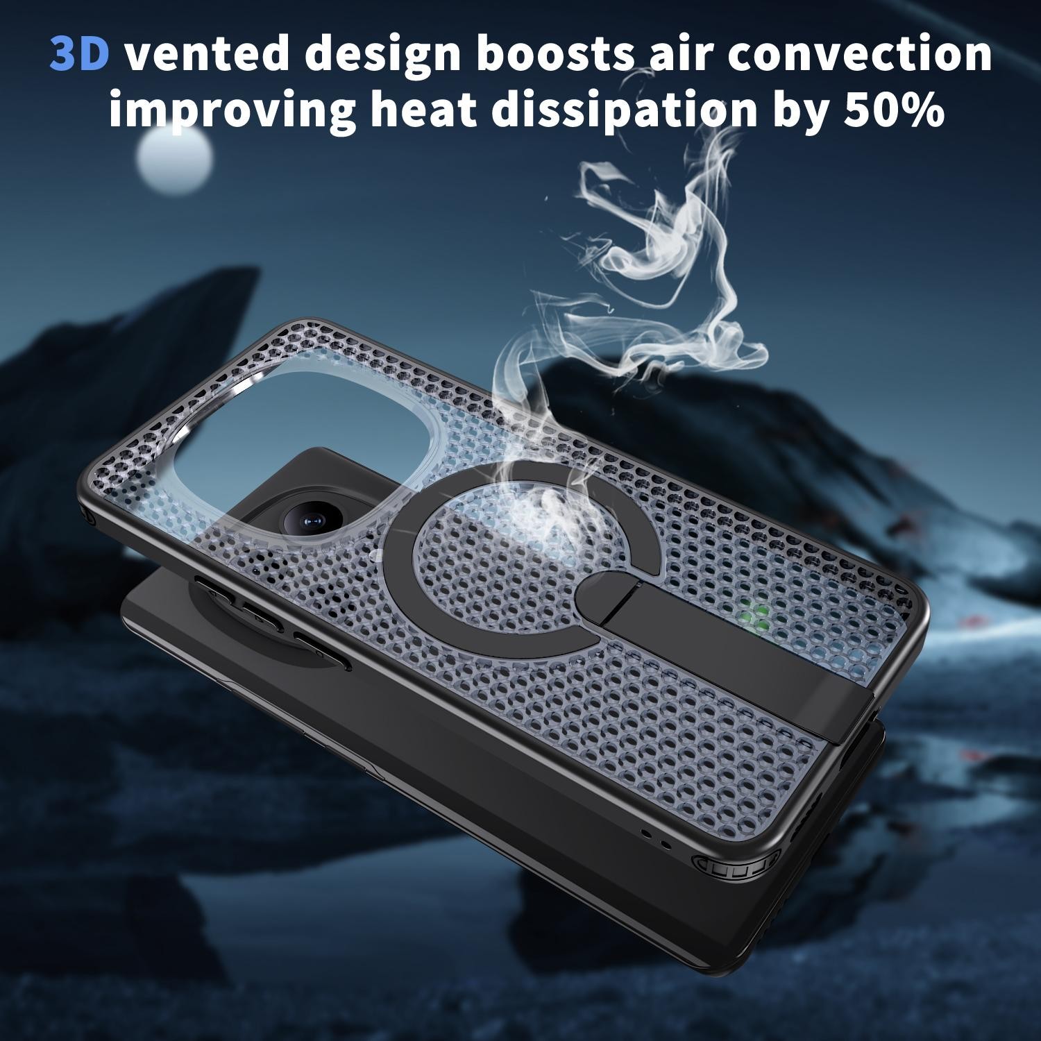 Kalebol Xiaomi Redmi Note 15 4G / 5G Honeycomb Cooling MagSafe Holder Black-Θήκη Σκληρή
