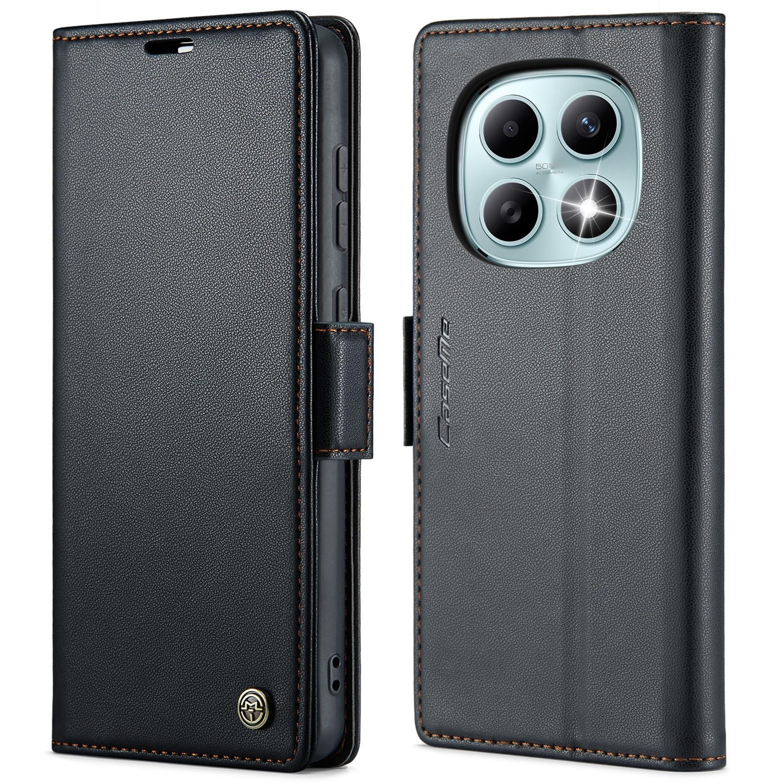 CaseMe 023 Xiaomi Redmi Note 15 4G / 5G/Poco M8 5G RFID Θήκη Πορτοφόλι Δερμάτινη - Black