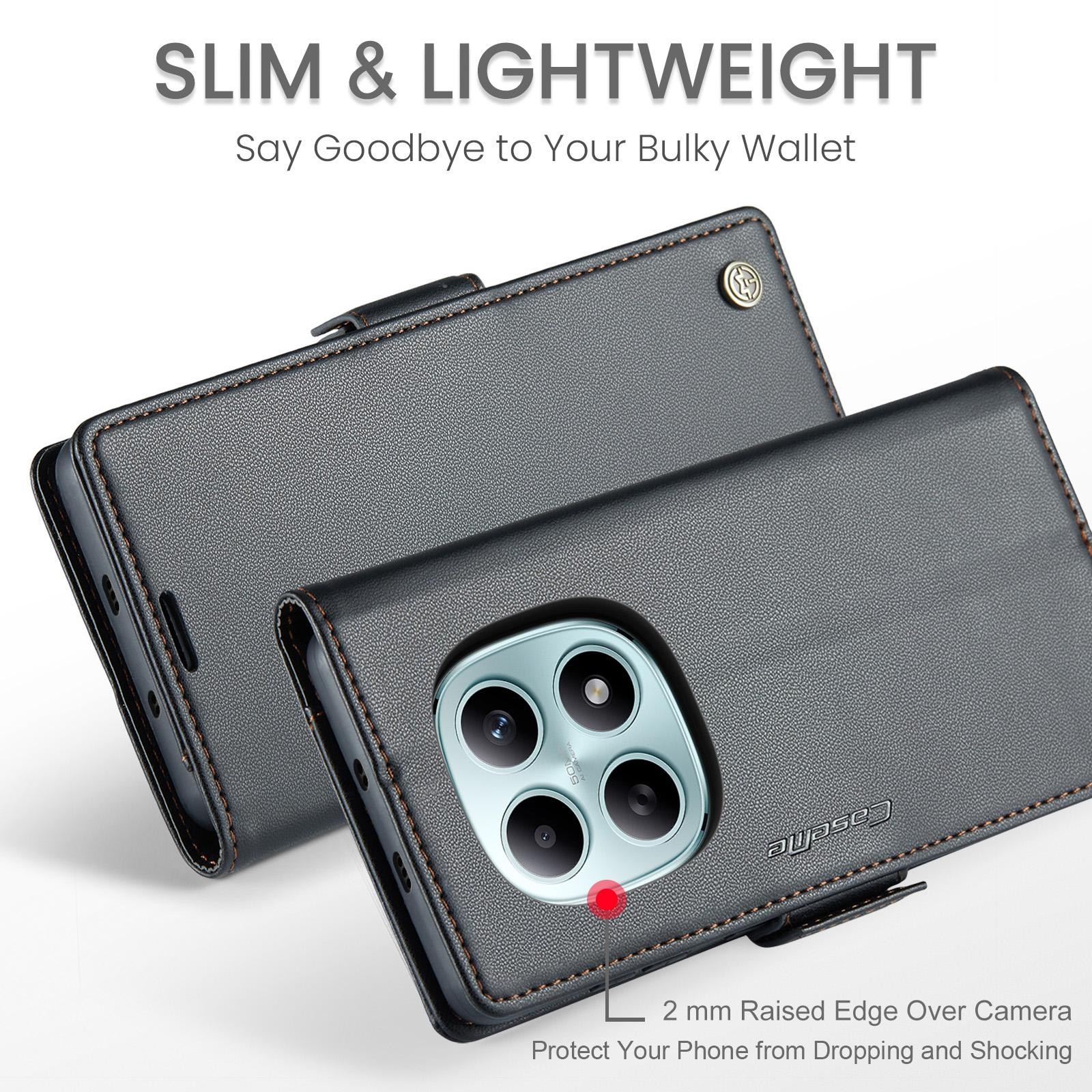 CaseMe 023 Xiaomi Redmi Note 15 4G / 5G/Poco M8 5G RFID Θήκη Πορτοφόλι Δερμάτινη - Black