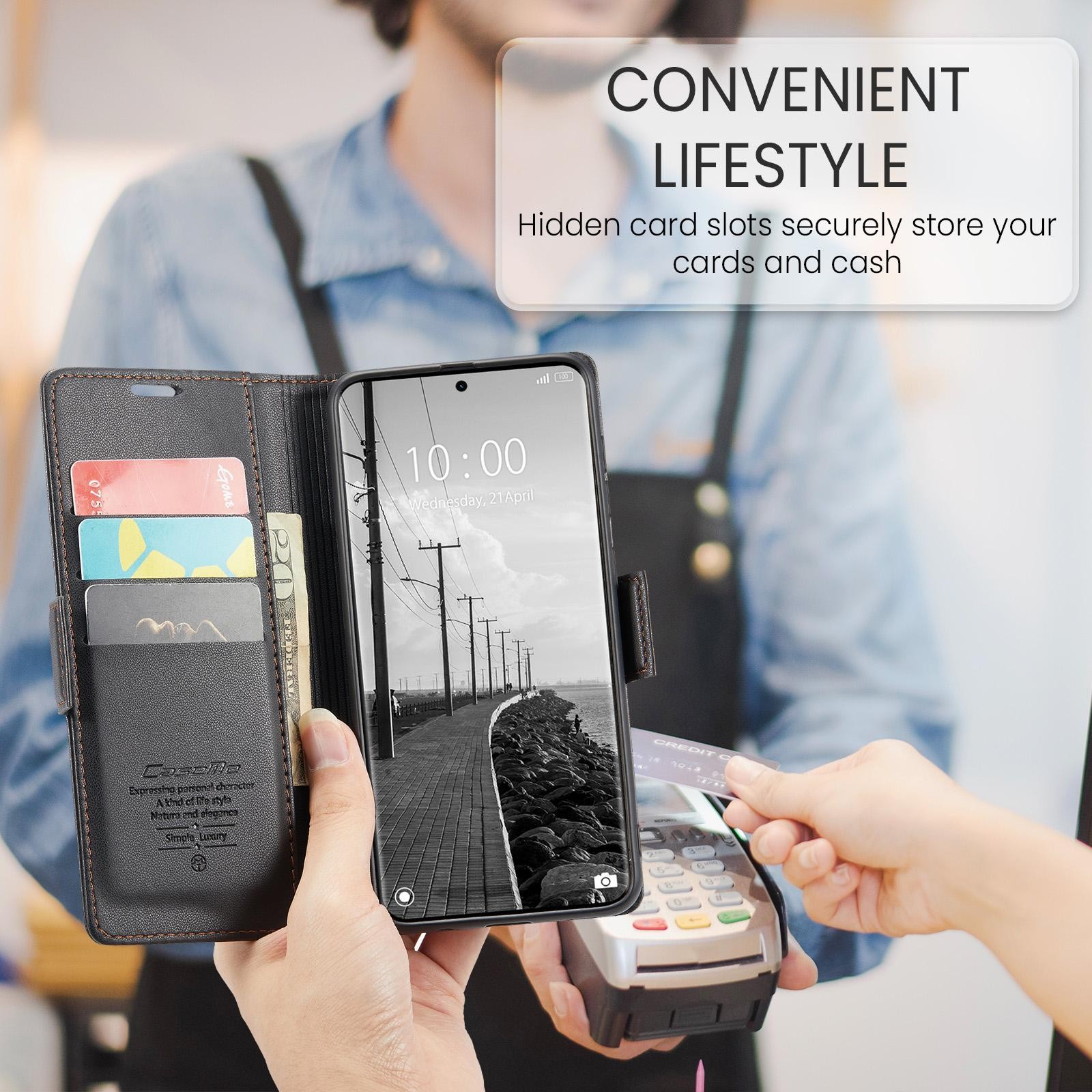 CaseMe 023 Xiaomi Redmi Note 15 4G / 5G/Poco M8 5G RFID Θήκη Πορτοφόλι Δερμάτινη - Black