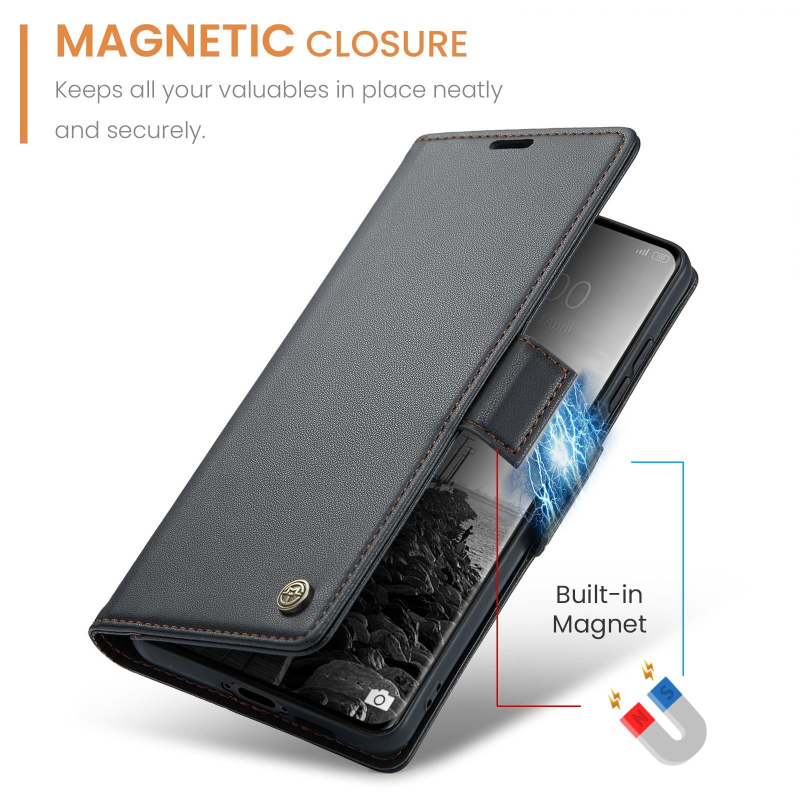 CaseMe 023 Xiaomi Redmi Note 15 4G / 5G/Poco M8 5G RFID Θήκη Πορτοφόλι Δερμάτινη - Black