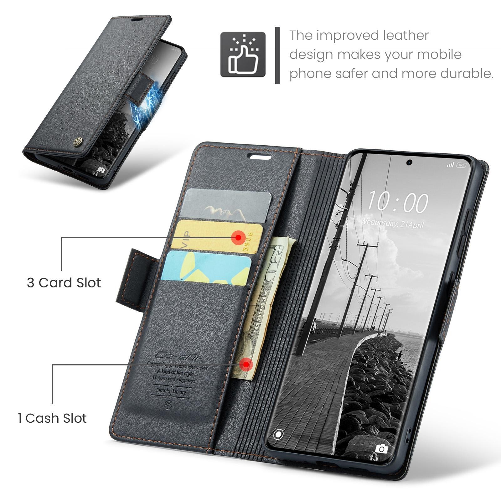 CaseMe 023 Xiaomi Redmi Note 15 4G / 5G/Poco M8 5G RFID Θήκη Πορτοφόλι Δερμάτινη - Black