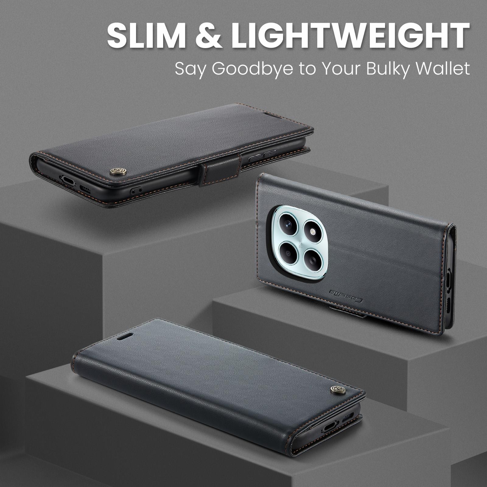 CaseMe 023 Xiaomi Redmi Note 15 4G / 5G/Poco M8 5G RFID Θήκη Πορτοφόλι Δερμάτινη - Black