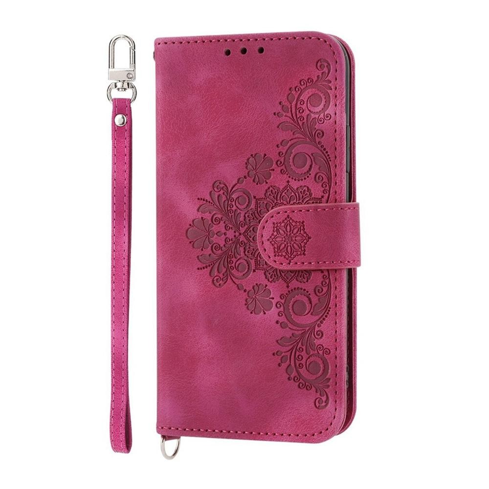 Xiaomi Redmi Note 15 Pro 4G Skin Feel Flowers Embossed Wallet Leather Wine Red-Θήκη Βιβλίο