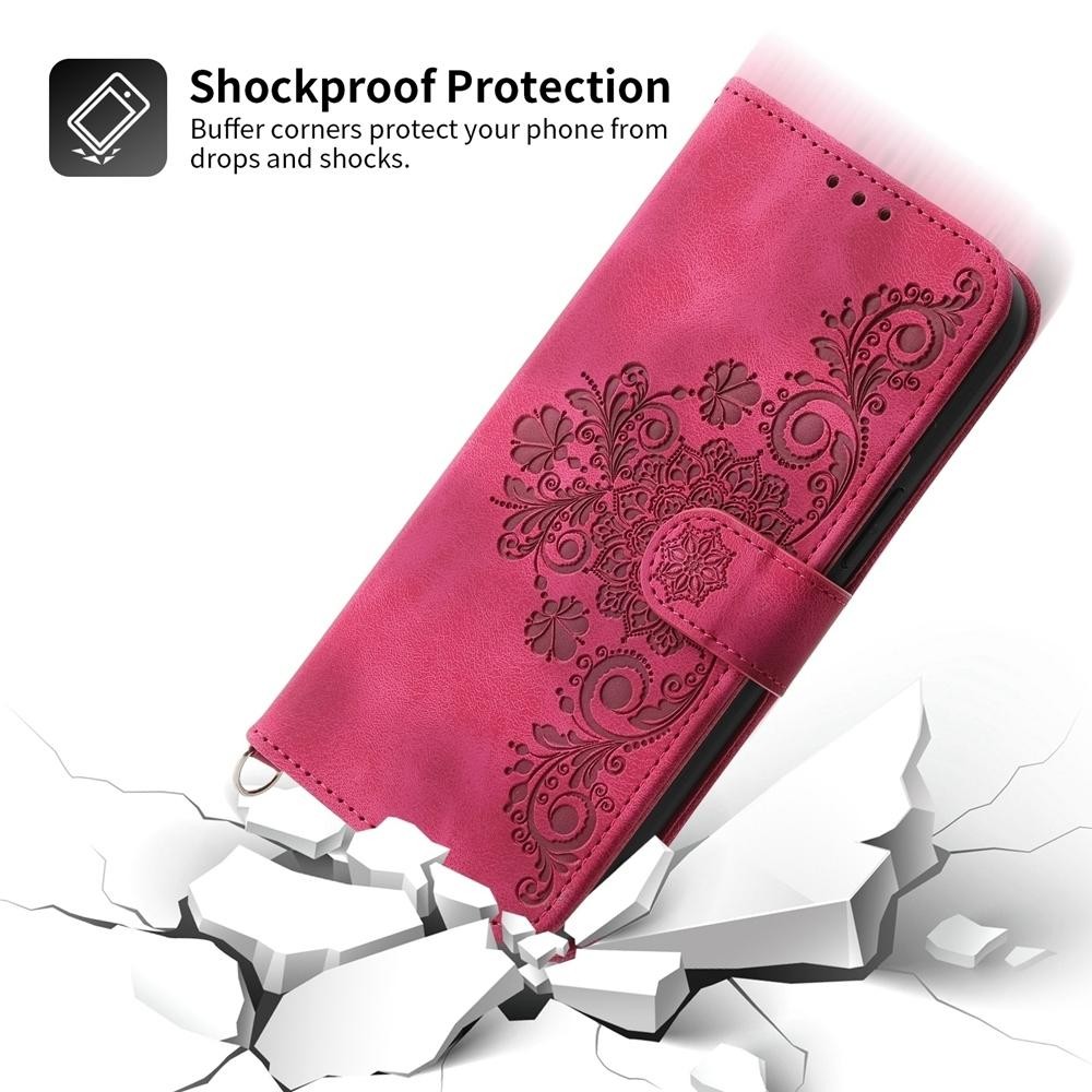 Xiaomi Redmi Note 15 Pro 4G Skin Feel Flowers Embossed Wallet Leather Wine Red-Θήκη Βιβλίο