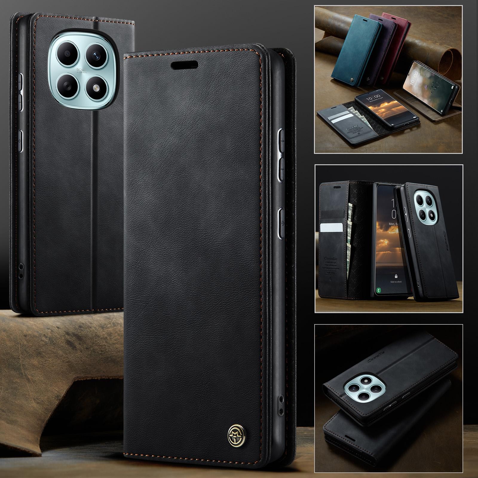 CaseMe 033 Xiaomi Redmi Note 15 4G /5G/Poco M8 5G RFID Retro Θήκη Βιβλίο Δερμάτινη - Black