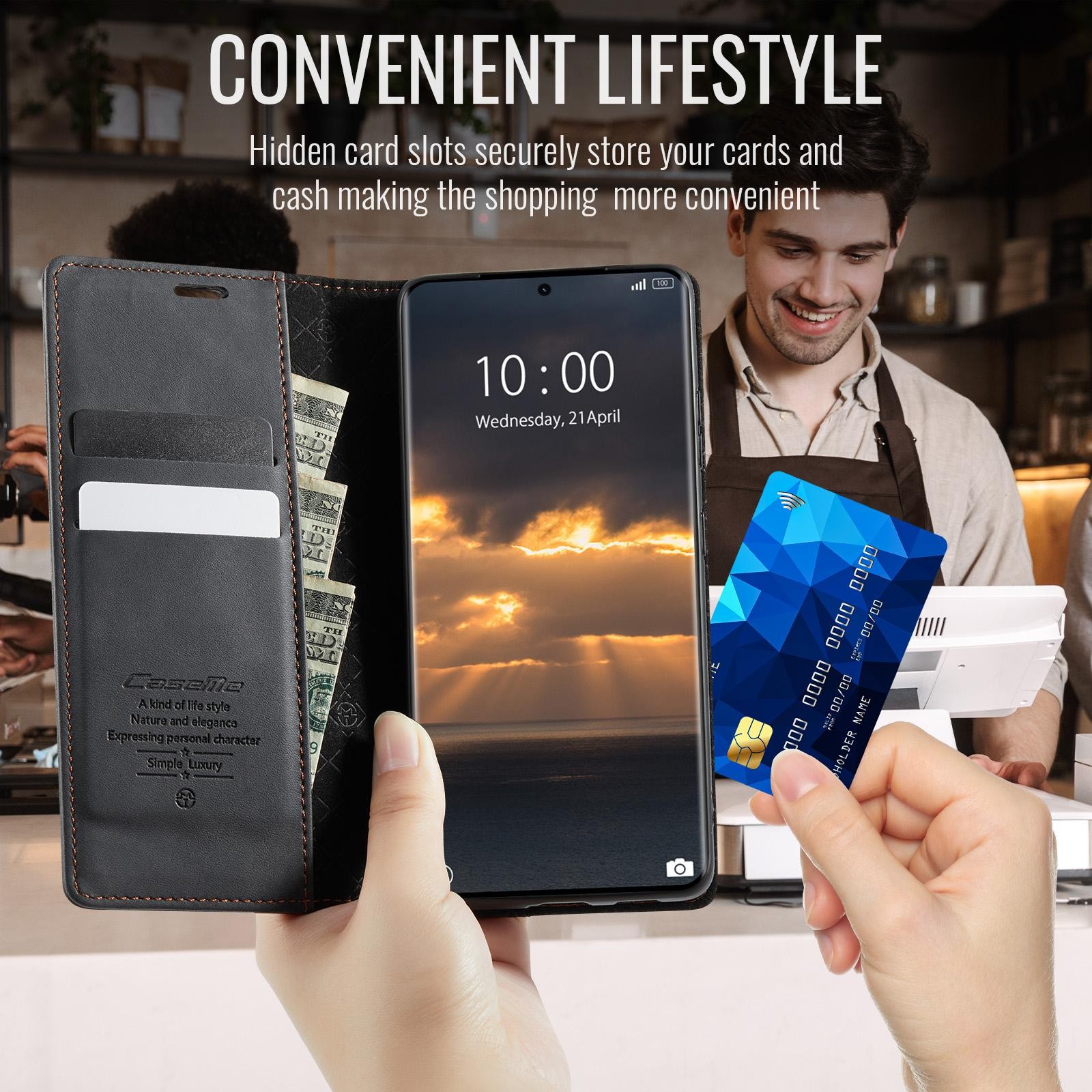 CaseMe 033 Xiaomi Redmi Note 15 4G /5G/Poco M8 5G RFID Retro Θήκη Βιβλίο Δερμάτινη - Black