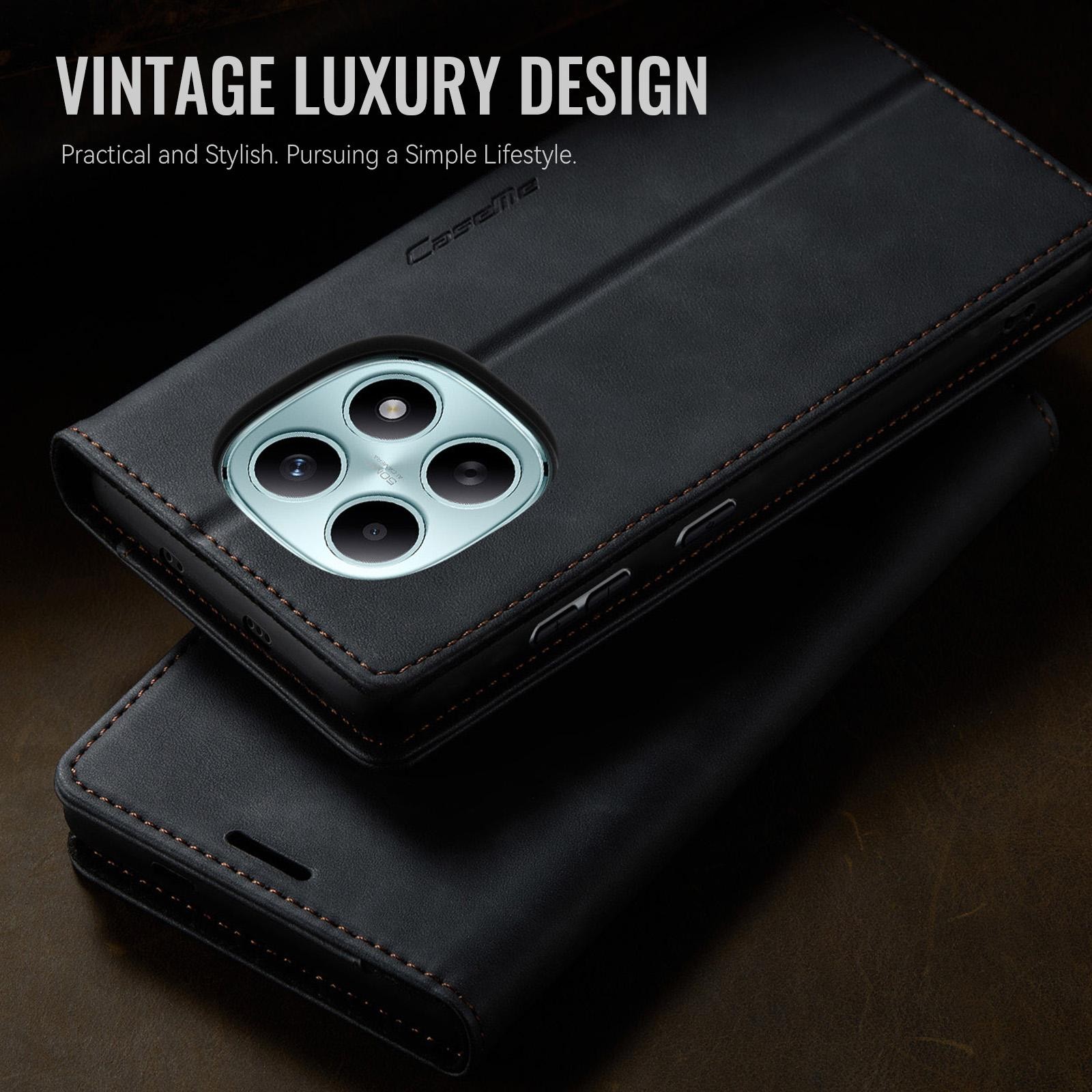 CaseMe 033 Xiaomi Redmi Note 15 4G /5G/Poco M8 5G RFID Retro Θήκη Βιβλίο Δερμάτινη - Black