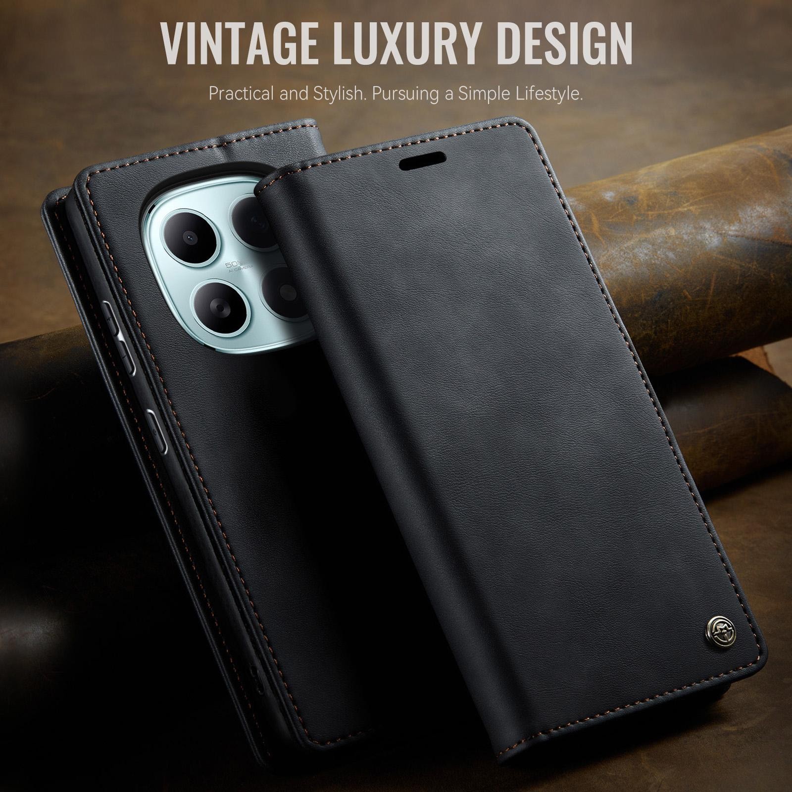CaseMe 033 Xiaomi Redmi Note 15 4G /5G/Poco M8 5G RFID Retro Θήκη Βιβλίο Δερμάτινη - Black