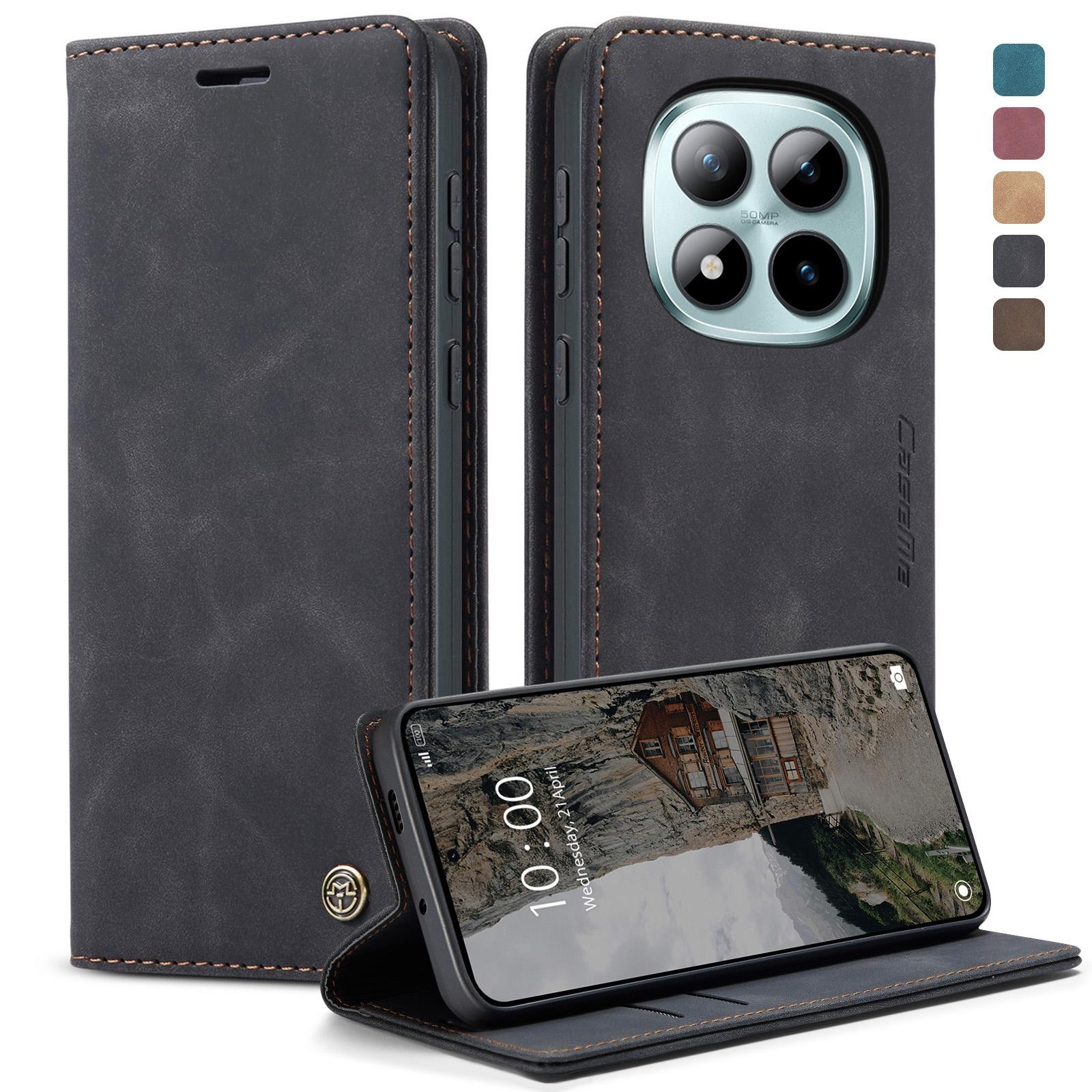 CaseMe 013 Xiaomi Redmi Note 15 Pro+ 5G Retro Leather Θήκη Βιβλίο - Black