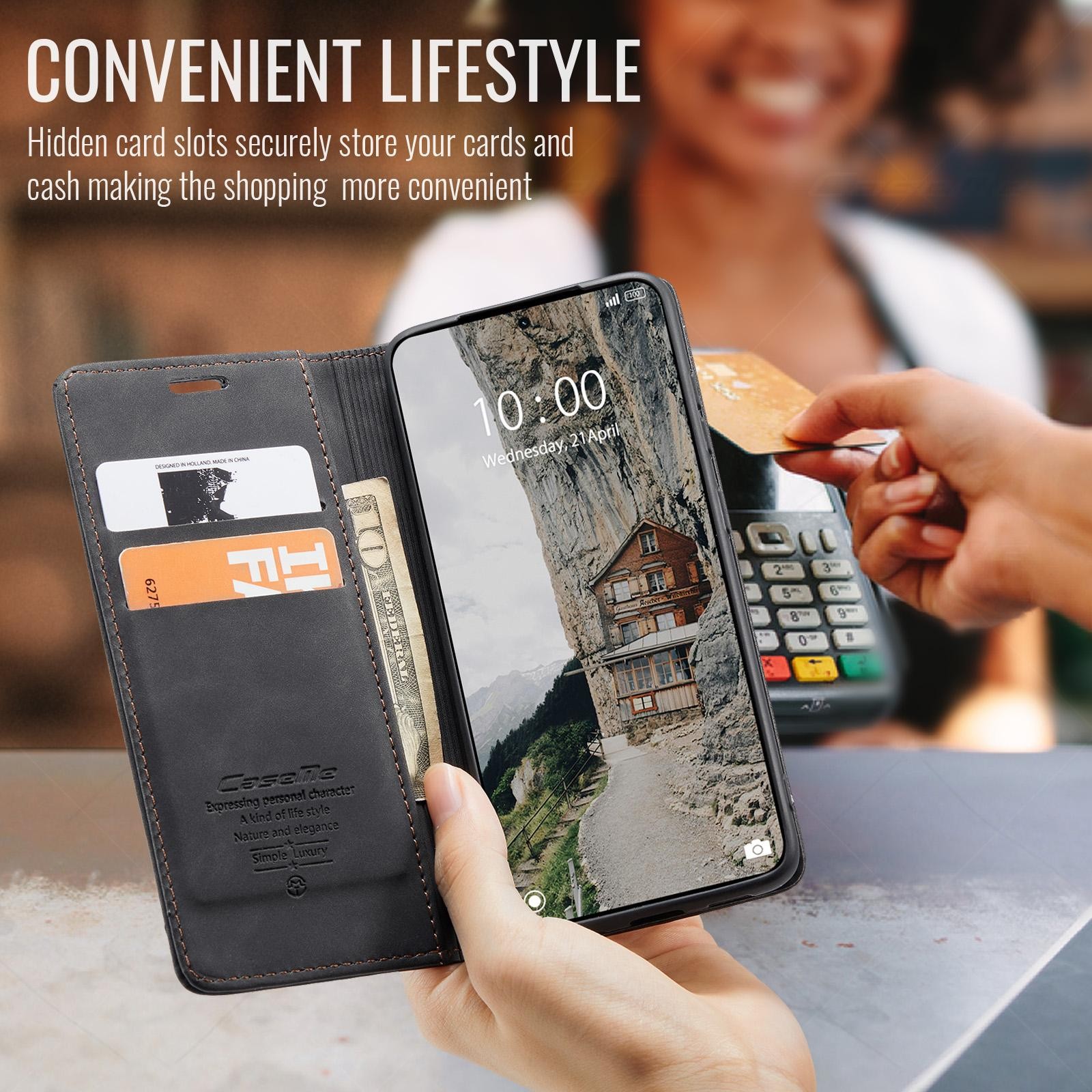 CaseMe 013 Xiaomi Redmi Note 15 Pro+ 5G Retro Leather Θήκη Βιβλίο - Black