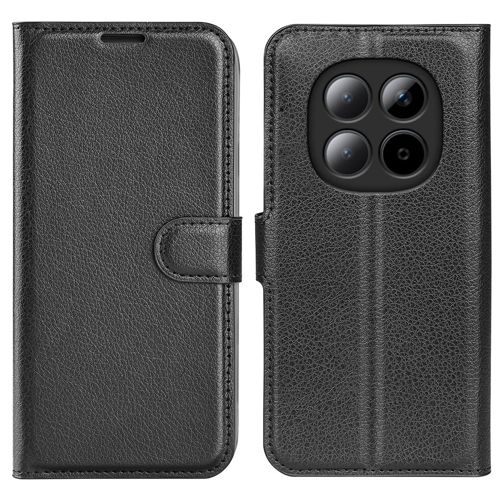 Xiaomi Redmi Note 15 4G / 5G Litchi Texture Horizontal Flip Leather with Holder Black-Θήκη Βιβλίο